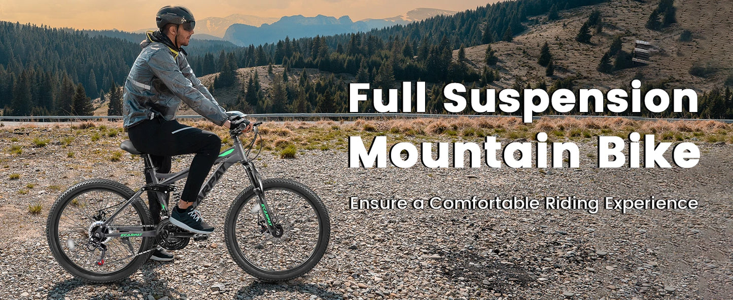 Mountain Bike 24/26/27.5 Inch, Men Women Teenagers  Mountain Bike, 21-Speed Disc Bicycles