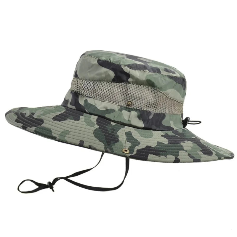 Men  Sun Hat Outdoor Traveling Fishing Hiking Hat Wide Brim