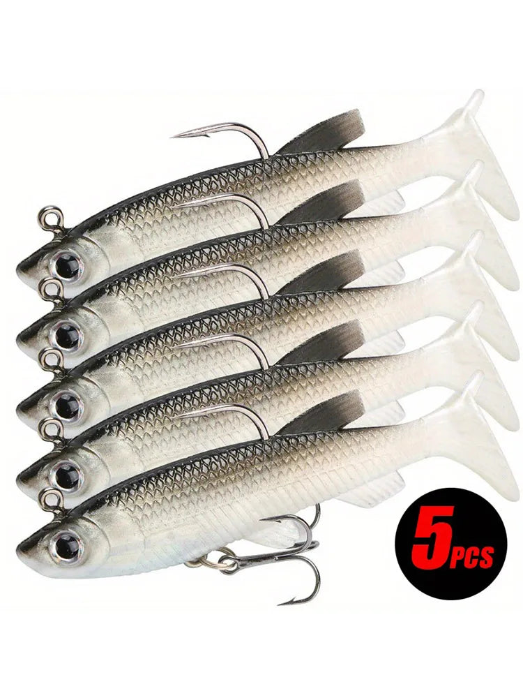 5Pcs Realistic Soft Bait for Freshwater and Salty Fishing