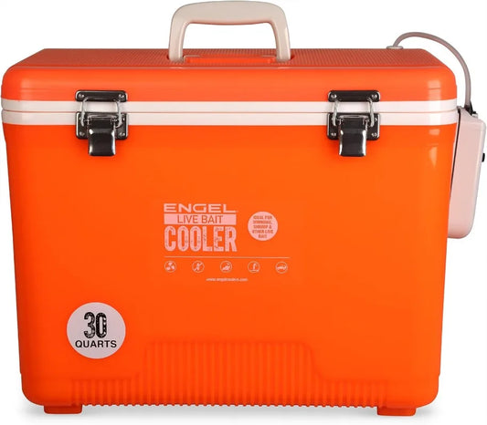 Engel Live Bait Cooler Box with 2nd Gen 2-Speed Aerator Pump