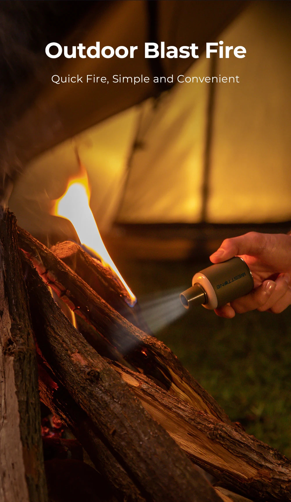 WESTTUNE Tiny Air Pump with Camping Lantern 4.5kPa Air Pump with Magnetic Design for Inflatable Air Mattress Sleeping Pads