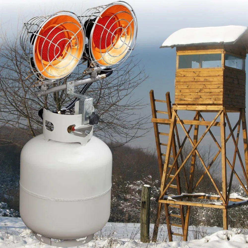 Avenger FBDTP30 Infrared Double Burner Outdoor Propane Heater for Camping and Patio Use