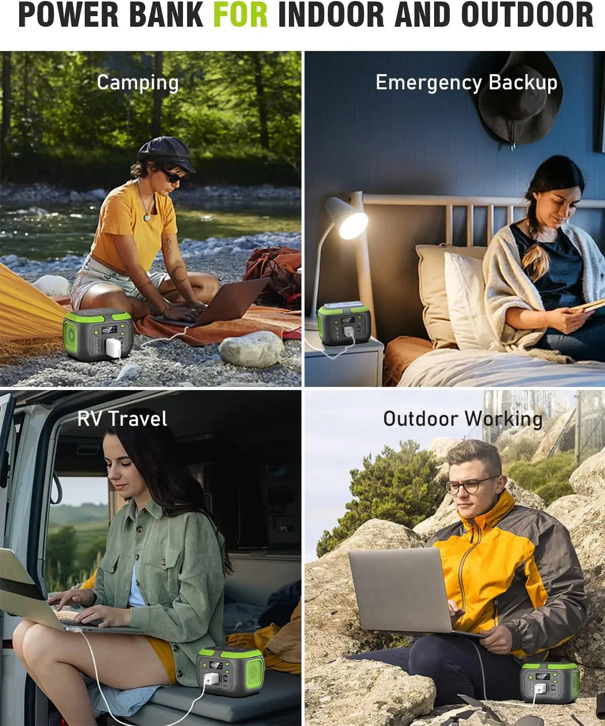 200W Portable Power Station 155Wh Solar Generator 42000mAh Power Bank with AC Outlet 110V, DC, USB QC3.0