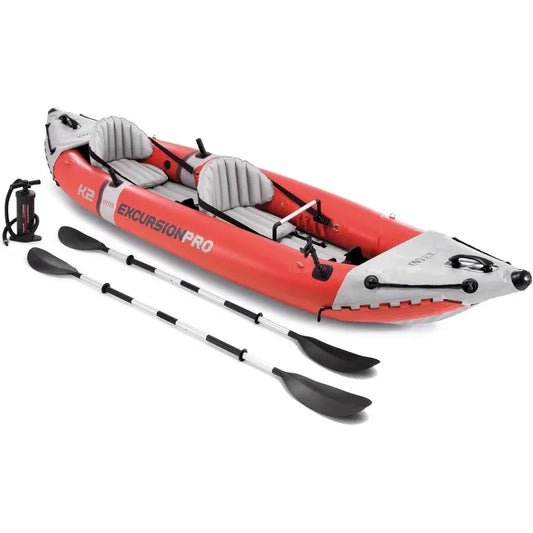 Pro K2 Inflatable Kayak 
 Deluxe 86" Kayak Paddles & High-Output Pump, Super Tough PVC,2-Person