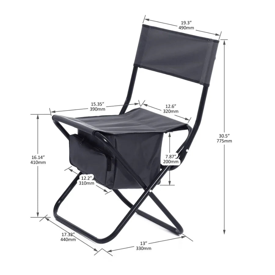 2piece Folding Outdoor Chair with Storage Bag
