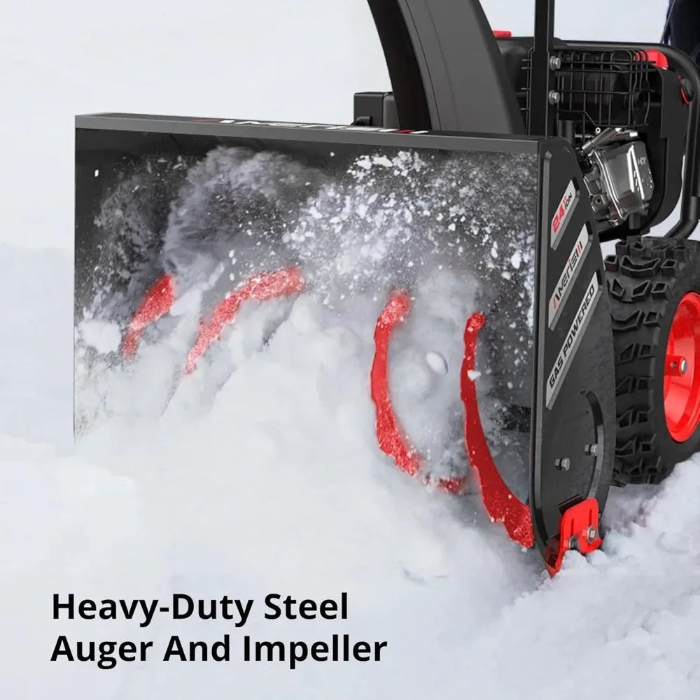 24-Inch Gas Snow Blower with 212cc 4-Cycle OHV Engine, Recoil Start, 40Ft Snow Throwing