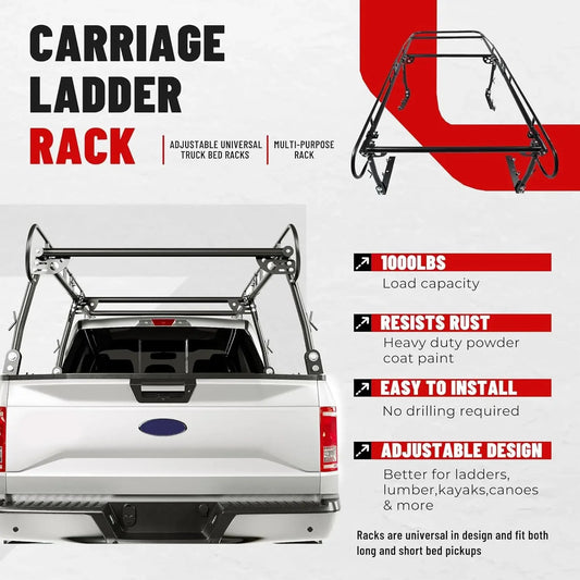 1000 LBS Adjustable 58"-69" Universal Truck Bed Rack 60"(W) x 138"(L) x
