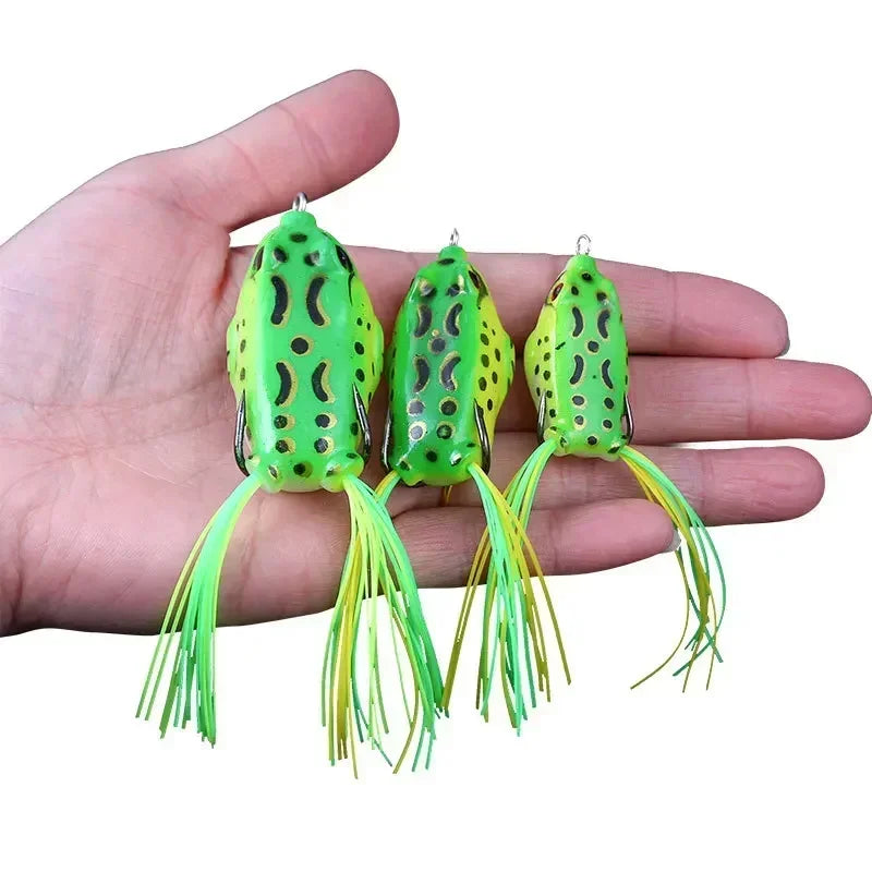 #5.5cm 12g Frog Lure Double Propeller Legs Silicone Soft Baits Topwater