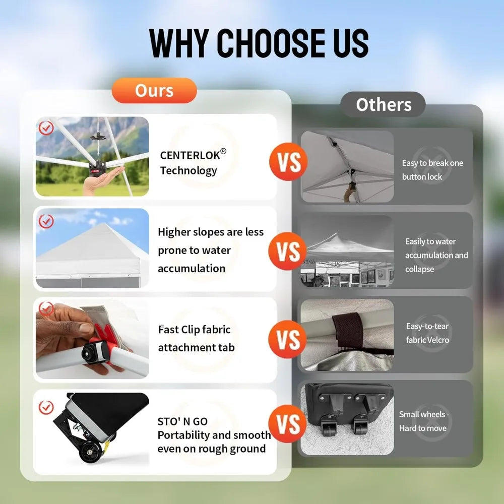 8x8 Pop Up Canopy Tent with 4 Sidewalls, Wheels & Weights, Quick Setup, UV Protection