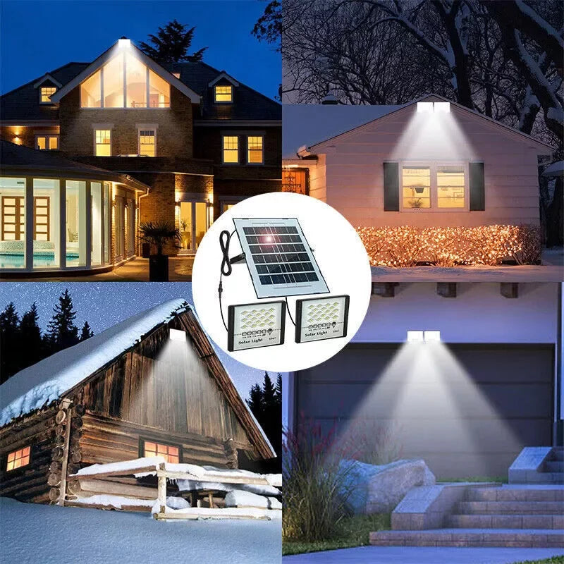 300W LED Solar  Lights Outdoor Flood Lamps Waterproof Spotlight Emergency Lighting Dusk To Dawn Wall Light For Yard Garden
