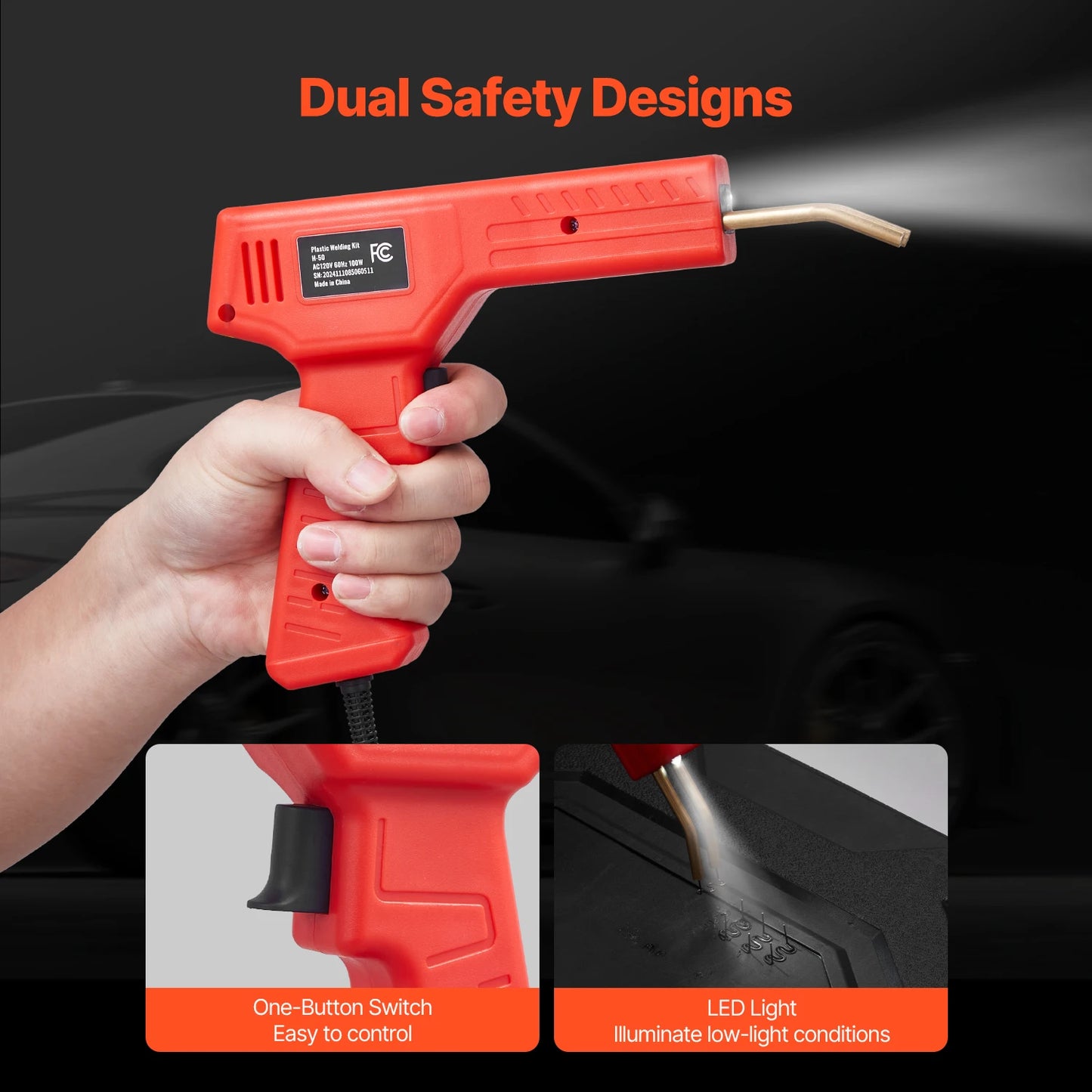 SucceBuy Plastic Welder 100W Plastic Welding Gun with 800PCS Hot Staples Professional Welding Gun Plastic Car Bumper Repair Kit
