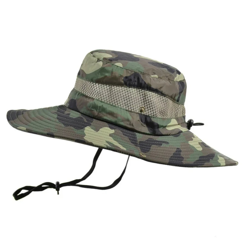 Men  Sun Hat Outdoor Traveling Fishing Hiking Hat Wide Brim