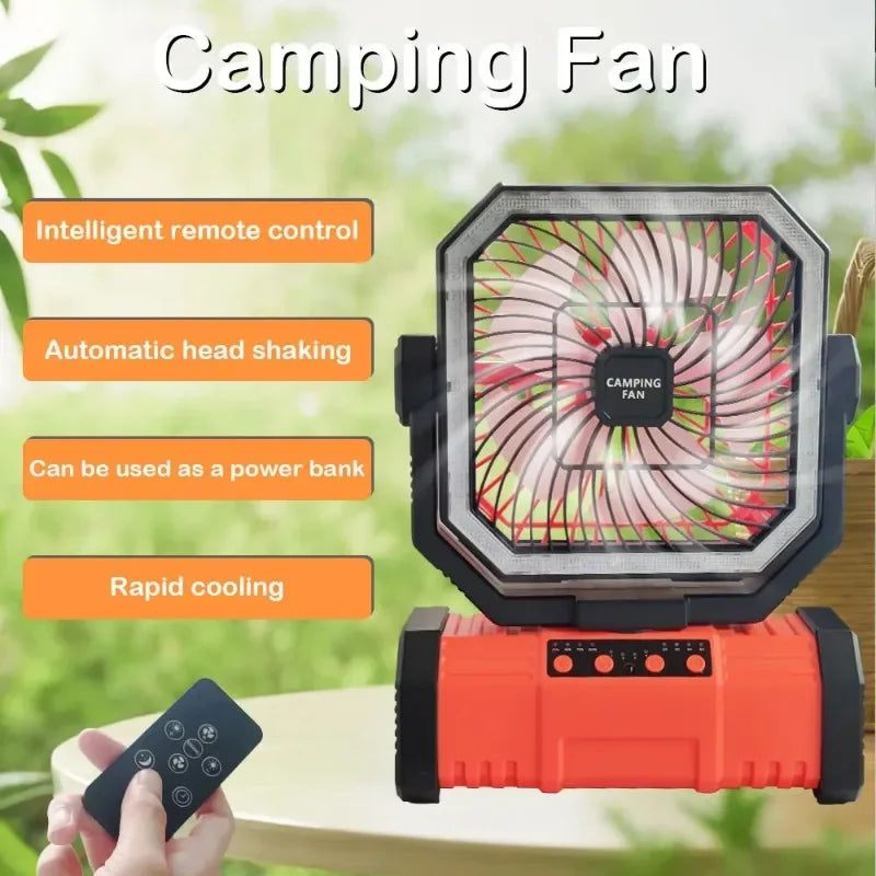 Camping Fan 20000mAh High-Capacity Battery LED