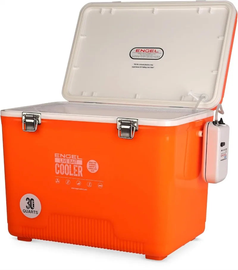 Engel Live Bait Cooler Box with 2nd Gen 2-Speed Aerator Pump