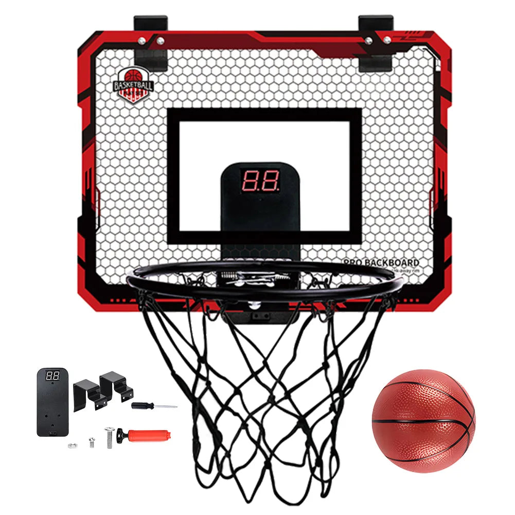 Kids Mini Basketball Hoop With Electronic Scoreboard Ball Sport Backboard Outdoor Indoor