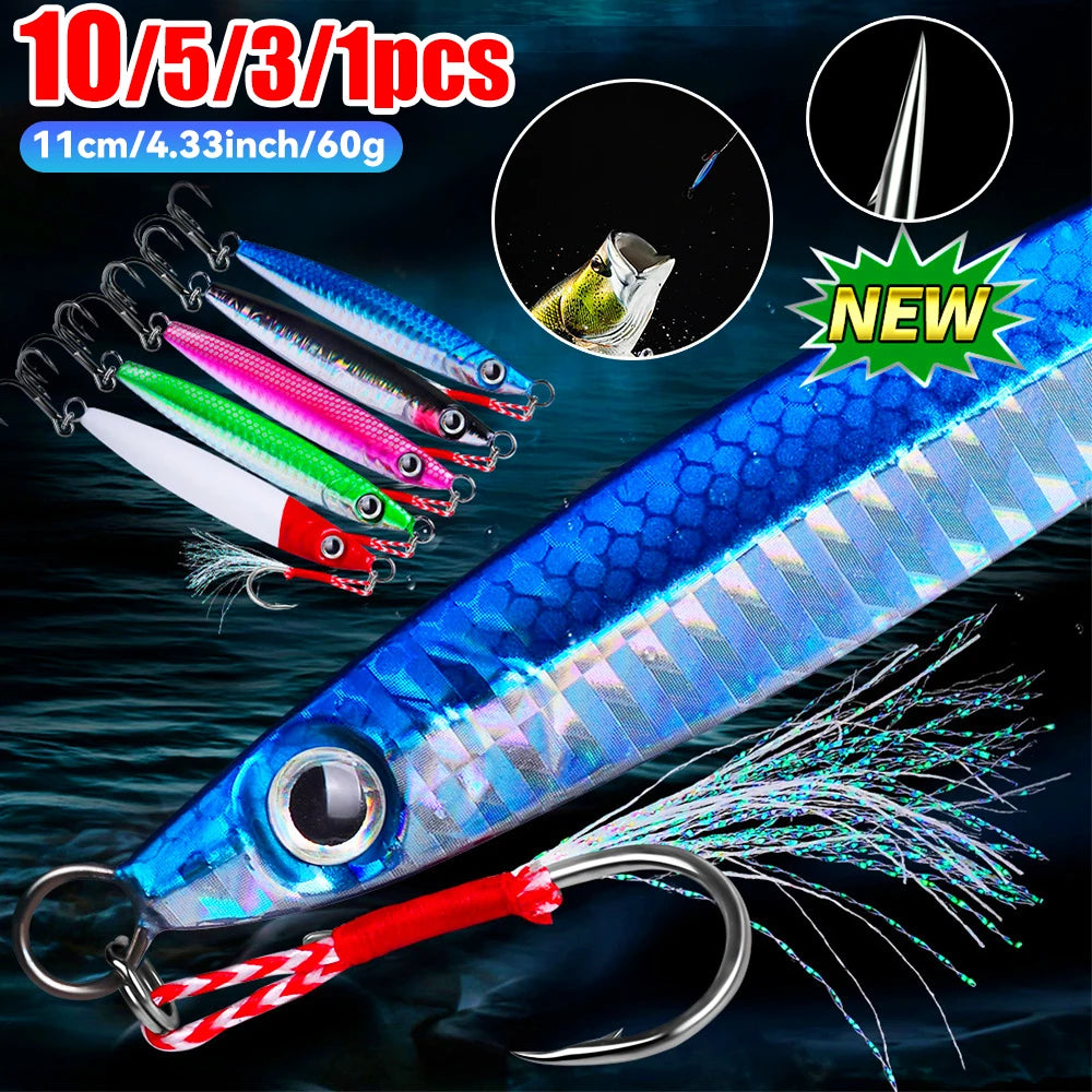 11cm/60g Metal Jig Fishing Lure  Bait Bass Fishing Bait Trout Jigging Lure