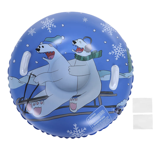 Kids Inflatable Sled Tube 36", Thickened Bottom with Handles, Includes Repair Patches for Winter Snow Sledding