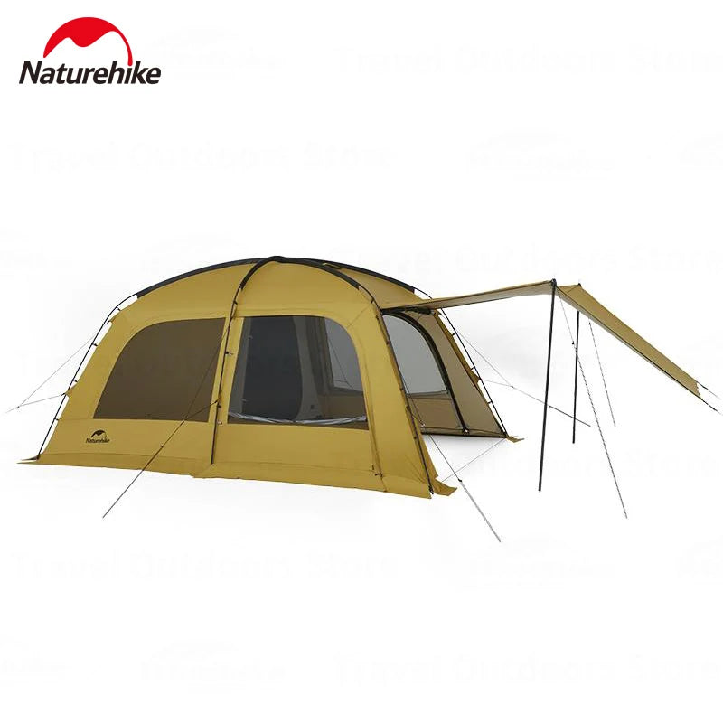 10.9 Camping Tent 6 People 4 Seasons Dome Extended Canopy Outdoor Waterproof  With Chimney Hole