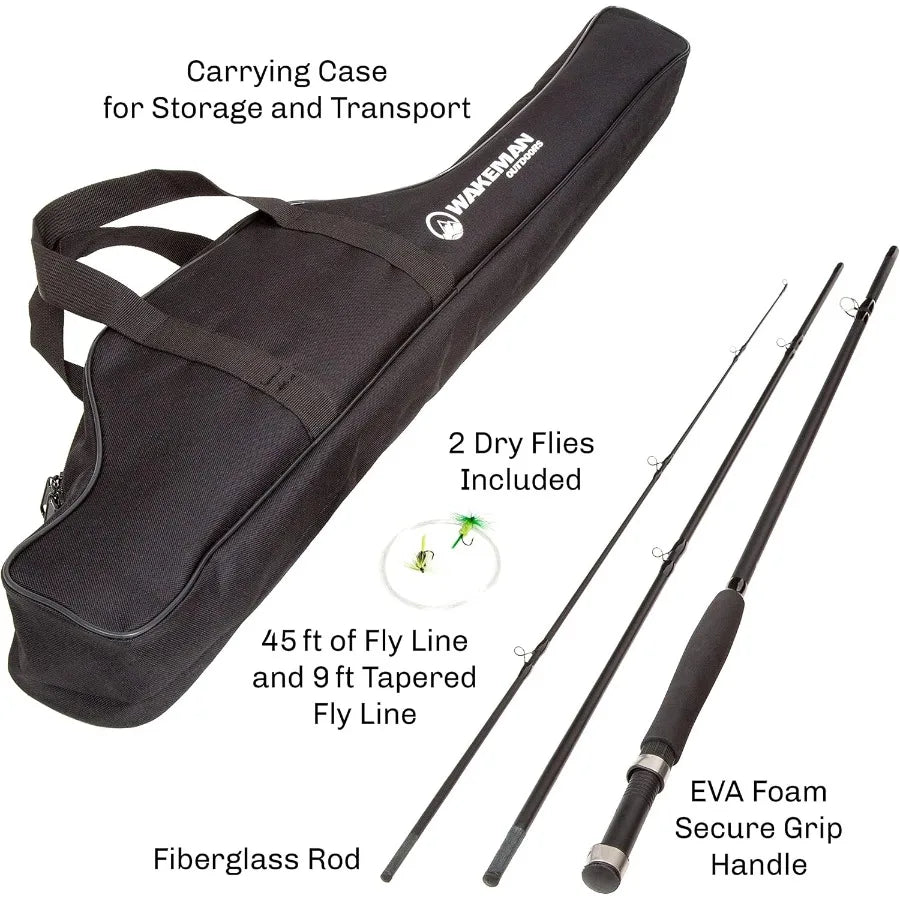 Fly Fishing Rod and Reel Combo with Carrying Case Flies and Fishing Line