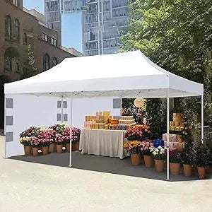 10x20 Heavy Duty Pop up Canopy Tent, Commercial Grade Instant Shelter with Wheeled Bag for Outdoor, Beach, Parties, Markets, 50