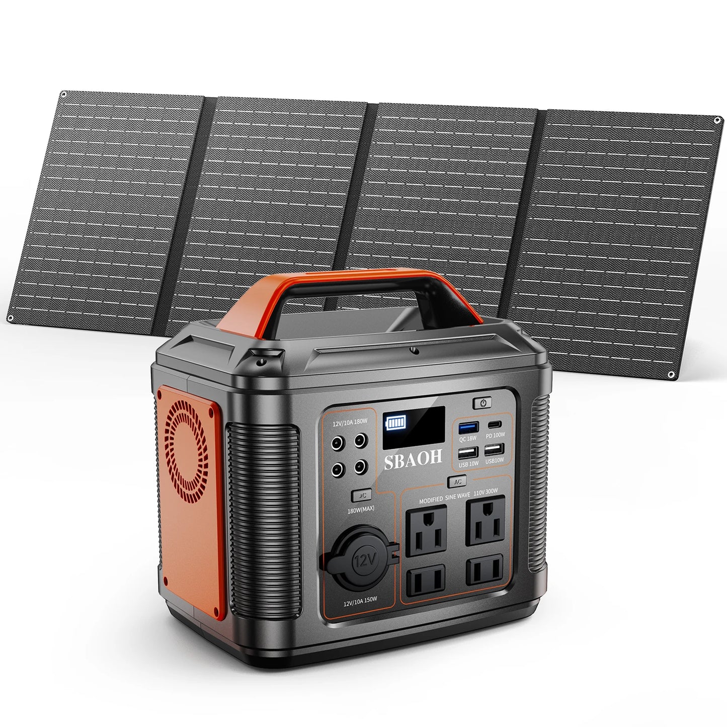 300W Portable Power Station, 296Wh 80000mAh Camping Solar Generator, Emergency Lithium Battery