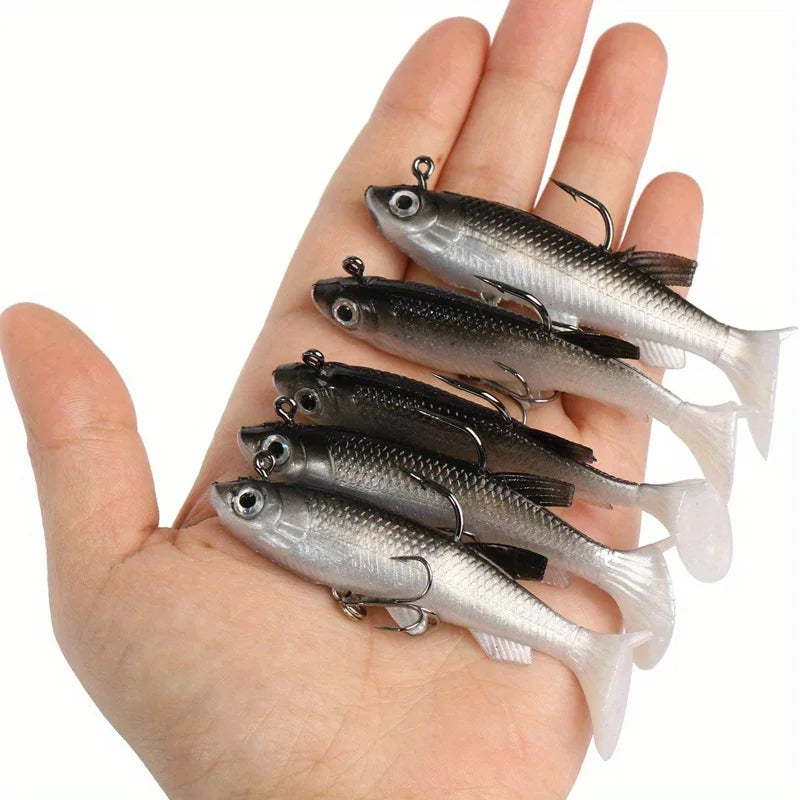 5Pcs Realistic Soft Bait for Freshwater and Salty Fishing