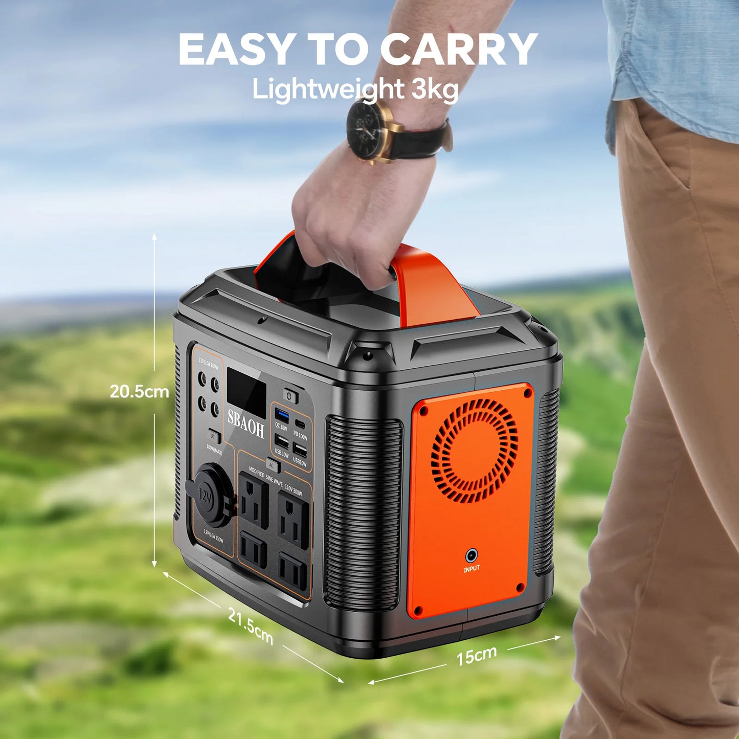 300W Portable Power Station, 296Wh 80000mAh Camping Solar Generator, Emergency Lithium Battery