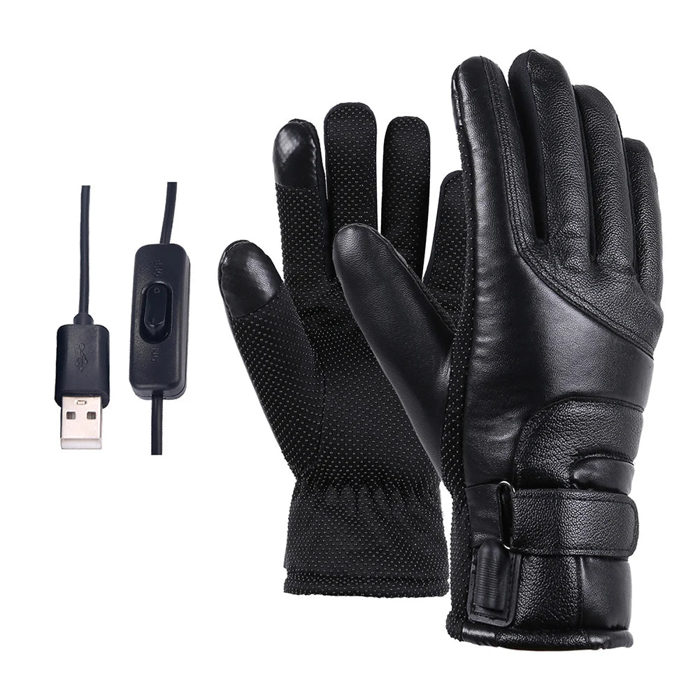 USB Electric Heated Gloves Outdoor Thermal  Hand warmer Winter Ski Gloves Motorcycle heated gloves Waterproof Touch Screen