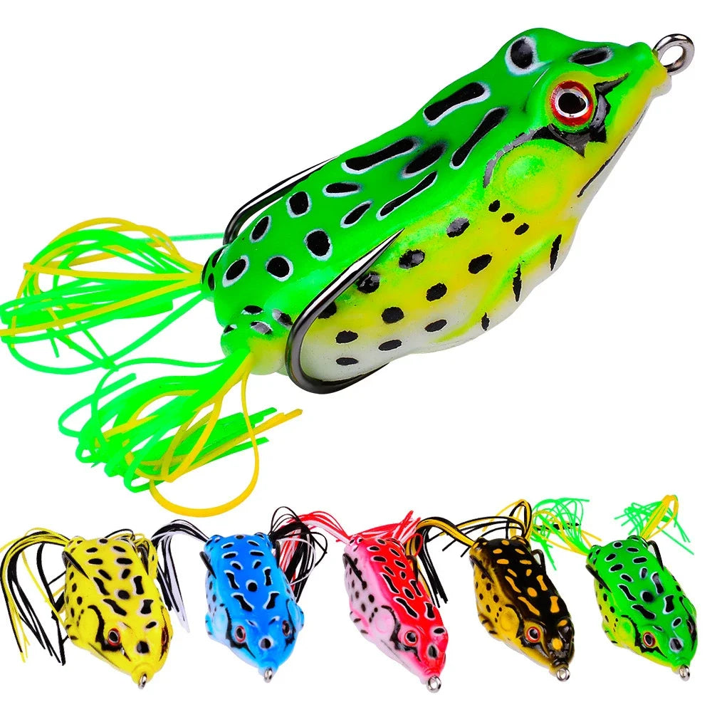 #5.5cm 12g Frog Lure Double Propeller Legs Silicone Soft Baits Topwater