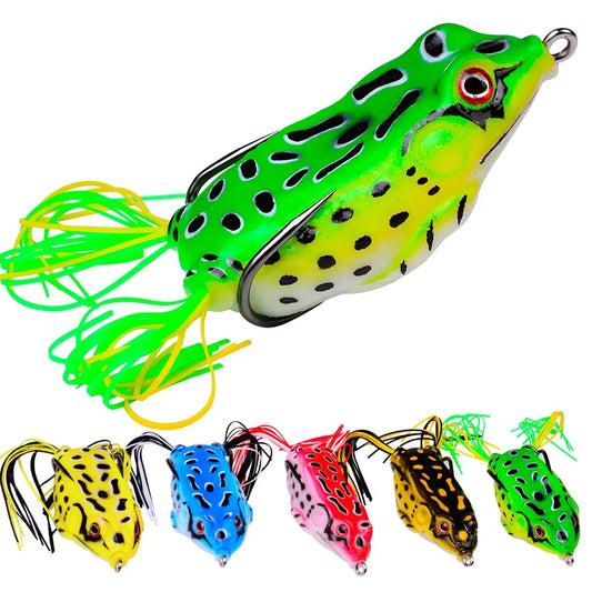 #5.5cm 12g Frog Lure Double Propeller Legs Silicone Soft Baits Topwater