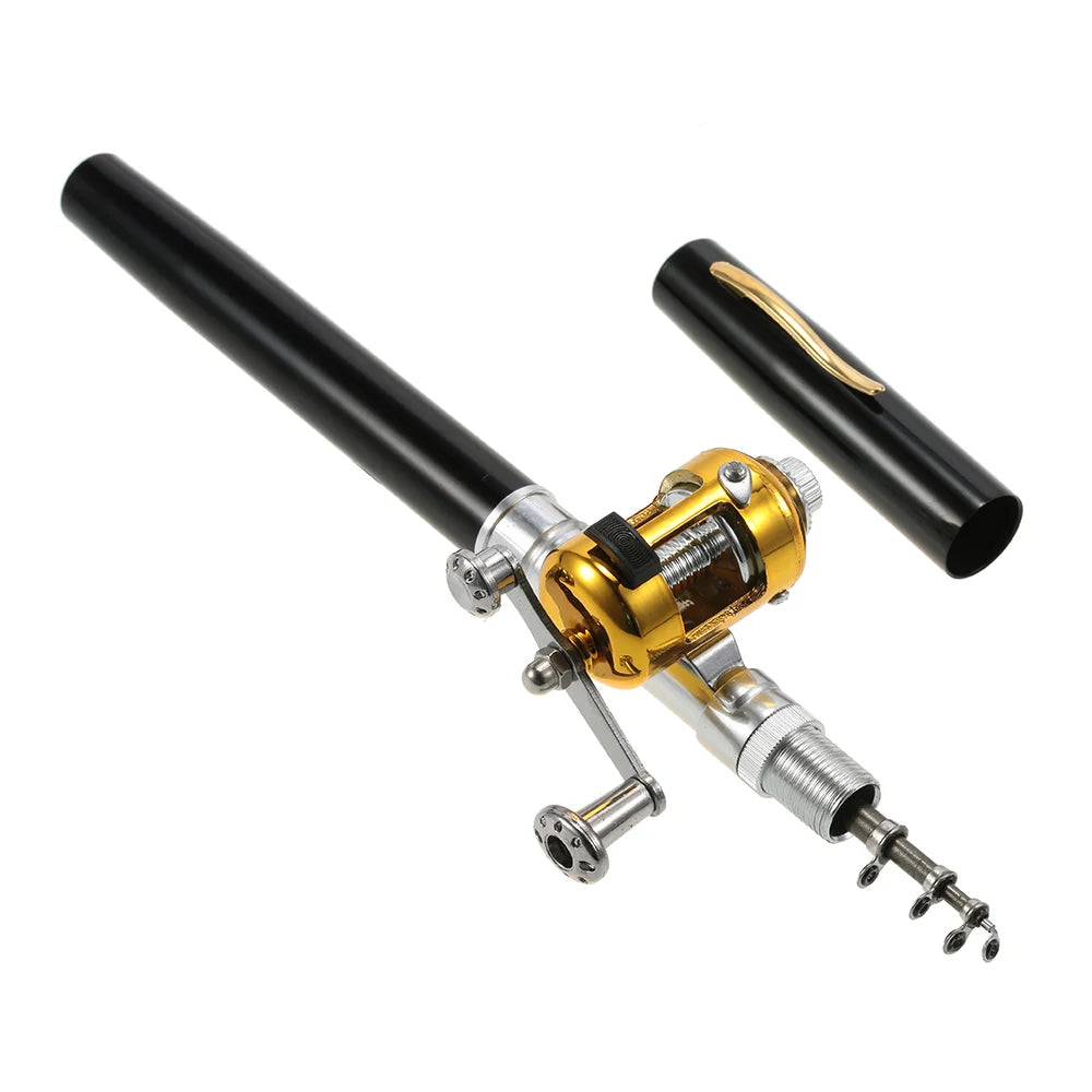 Fishing Rod Reel Combo Set Mini Telescopic Portable Pocket Pen Fishing Rod Pole  Fishing Line Soft Lures Baits Jig Hooks