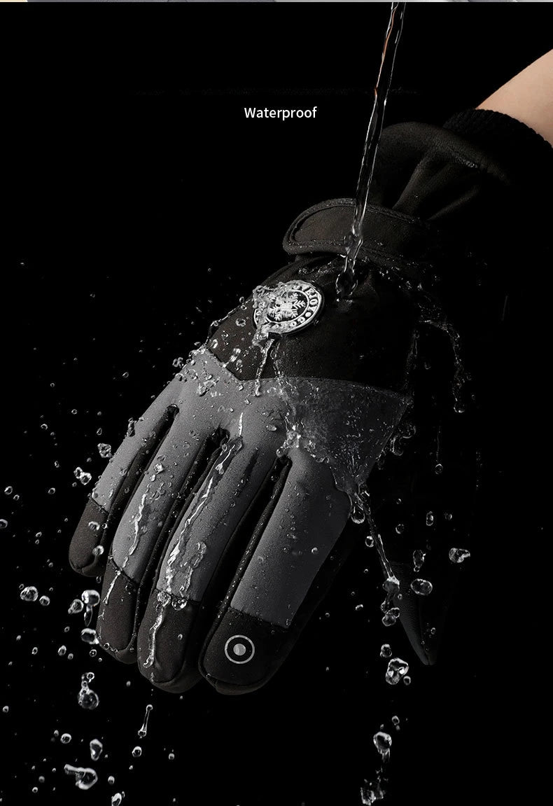 Winter fishing gloves, men's and women's fishing ski gloves, outdoor cycling waterproof and warm snow gloves