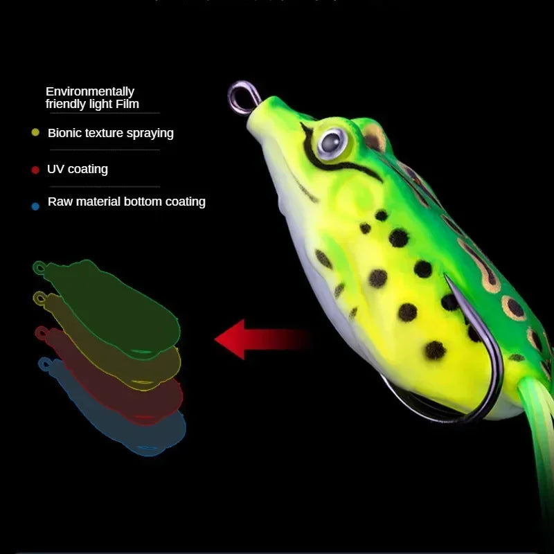 #5.5cm 12g Frog Lure Double Propeller Legs Silicone Soft Baits Topwater