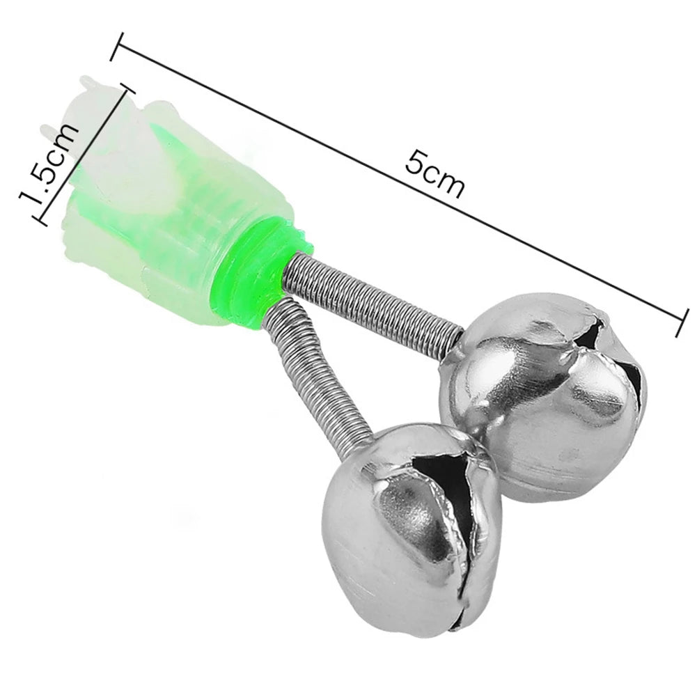 20-1PCS Fish Bite Alarm Twin Spiral Bells  Night Fishing Alarm Bell