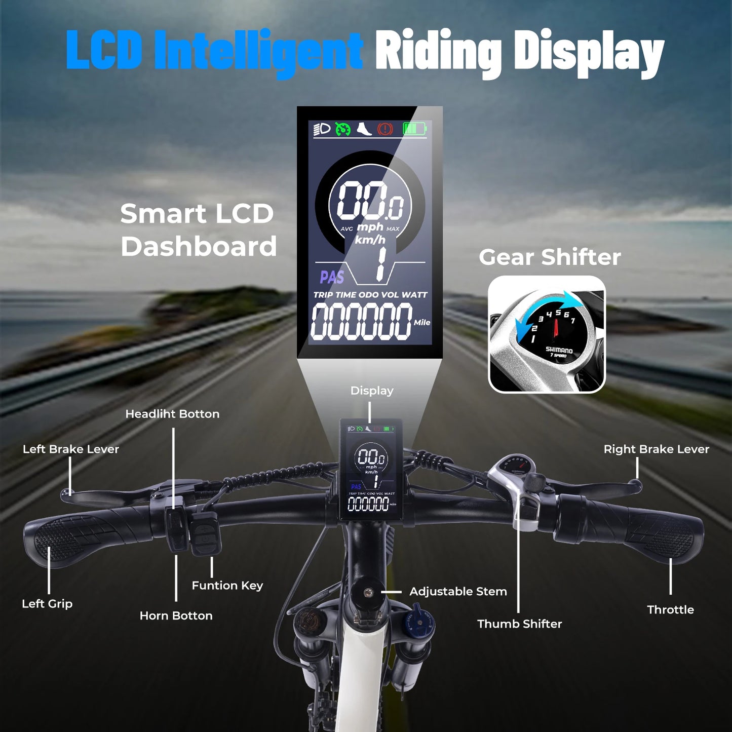 【1 Year Warranty】Terrosor Electric Bike,26" Fat Tire Ebike for Adults,350W Peak,Electric Mountain Bike,19.9mph,E bike UL2849