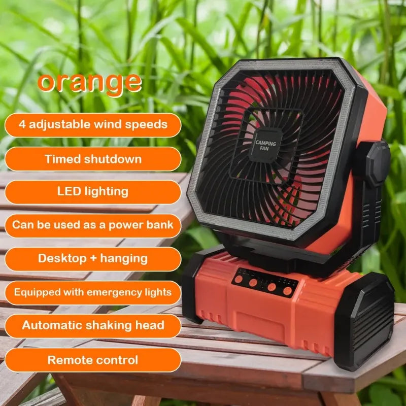 Camping Fan 20000mAh High-Capacity Battery LED