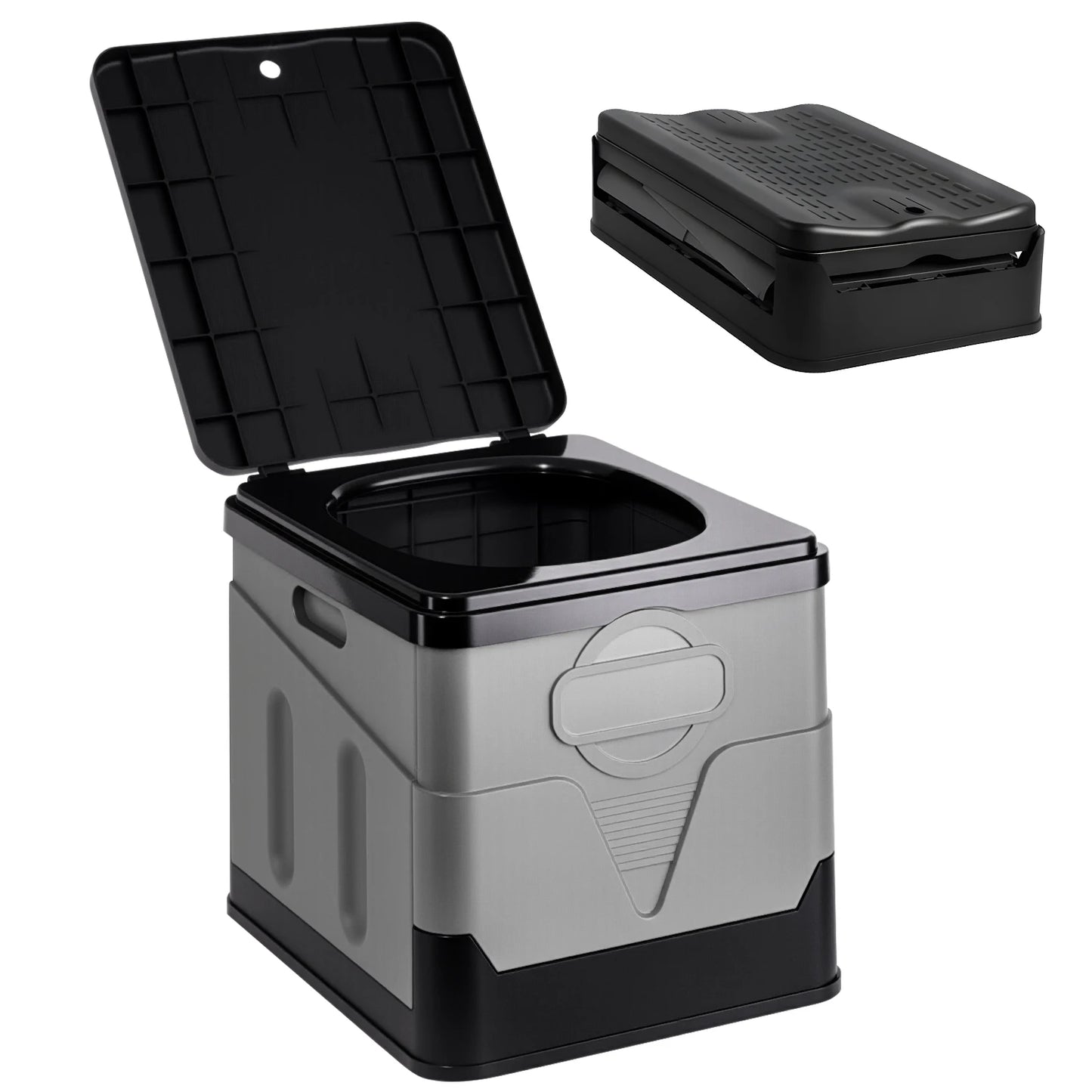 Camping Toilet, Portable Toilet  Travel Folding Toilet with Lid and Paper Holder, Compact Potty for Car, Cam