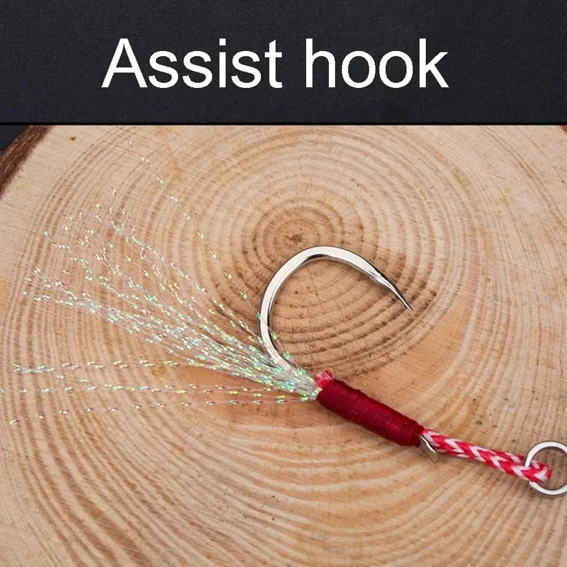 10pcs/Fishing  Jigs Assist Hook Barbed Single Jig Hooks