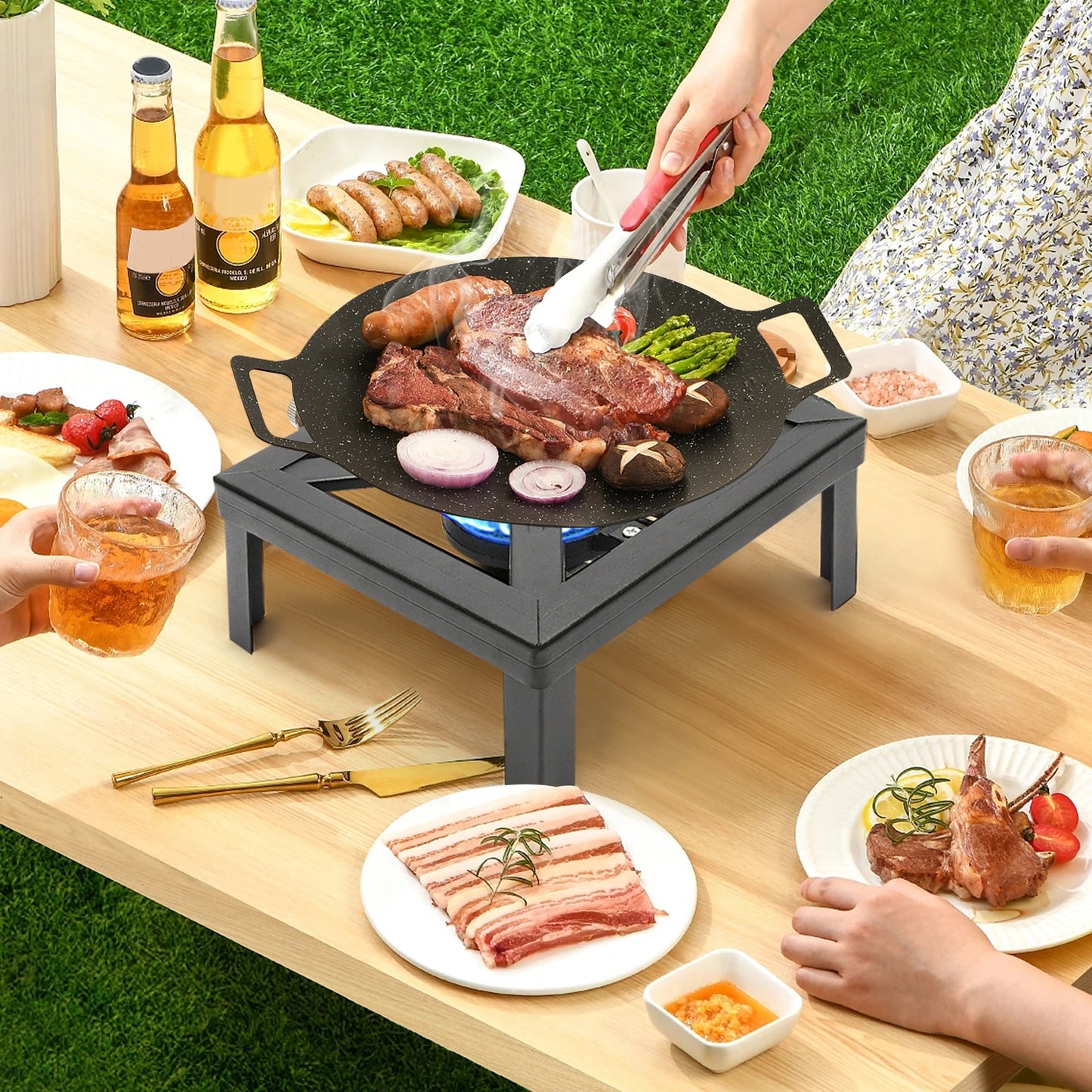 Portable Single Burner Gas Stove  Propane  with Adjustable 0-20Psi Regulator Hose