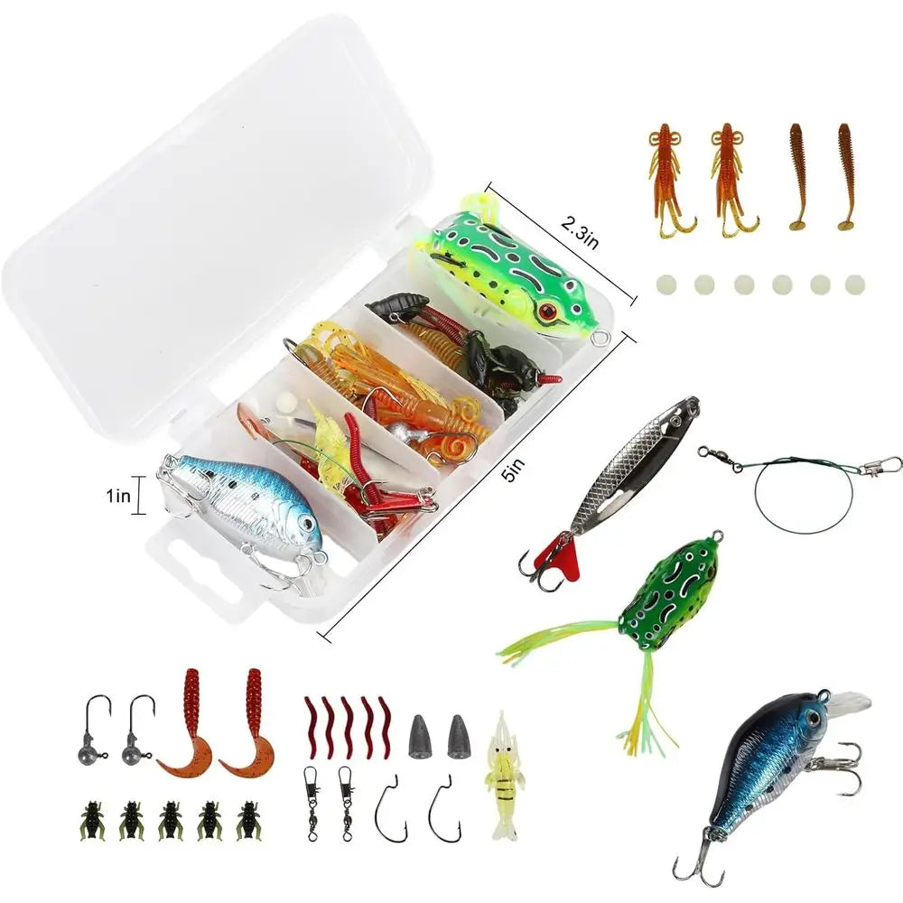 2-Piece Telescopic Fishing Pole Combo with Spinning Reel, Lures, Lip Gripper, and Tackle Bag - Ideal for Saltwater and Freshwater