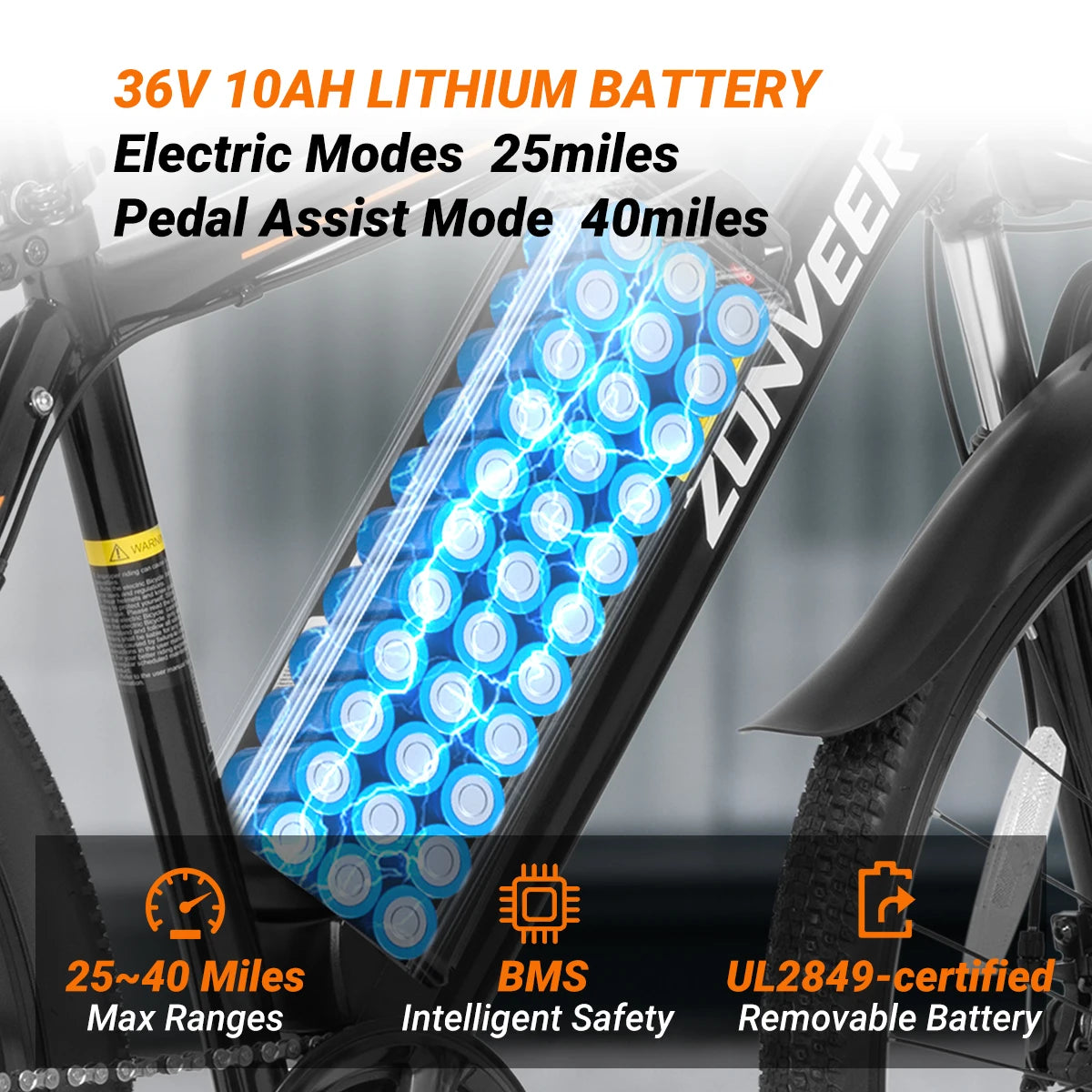 【1 Year Warranty】M26 Electric Bicycle 1000W Peak Motor 360WH Lithium Battery Electric Bike  26 Inch city E-bike UL2849