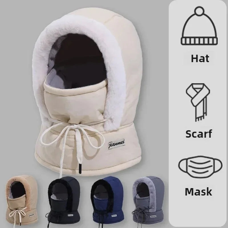 Thickened Warm Autumn Winter Unisex Trapper Hat Fleece Lined Ski Cap with Ear Flap for Outdoor Sports Cycling Hiking Winter Gear