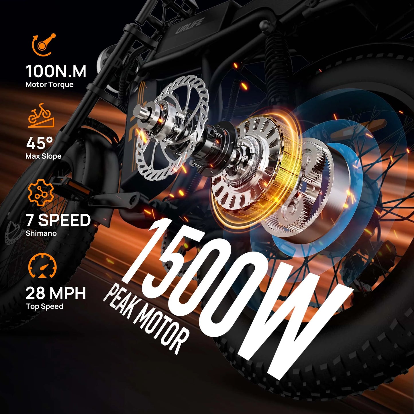 1500W Peak Electric Mountain Bike 48V 15.6Ah Removable Battery 28MPH 100 Mile Range 20X4"