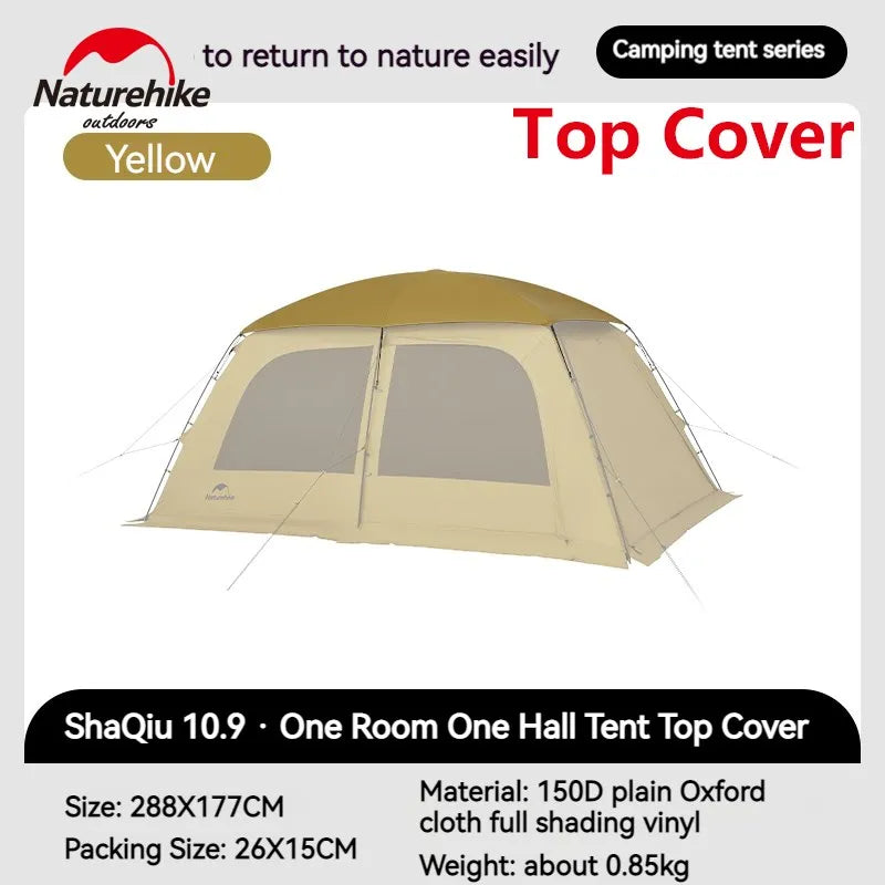 10.9 Camping Tent 6 People 4 Seasons Dome Extended Canopy Outdoor Waterproof  With Chimney Hole