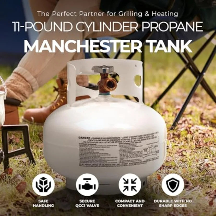 11lb Propane Tank for Outdoor Cooking and Heating Applications with High Performance Safety Valve and Durable Construction for R