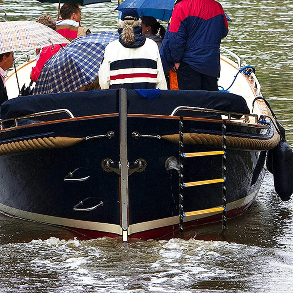 4 Step Heavy Duty Marine Rope Ladder  for Inflatable Boat Kayak Motorboat Canoeing