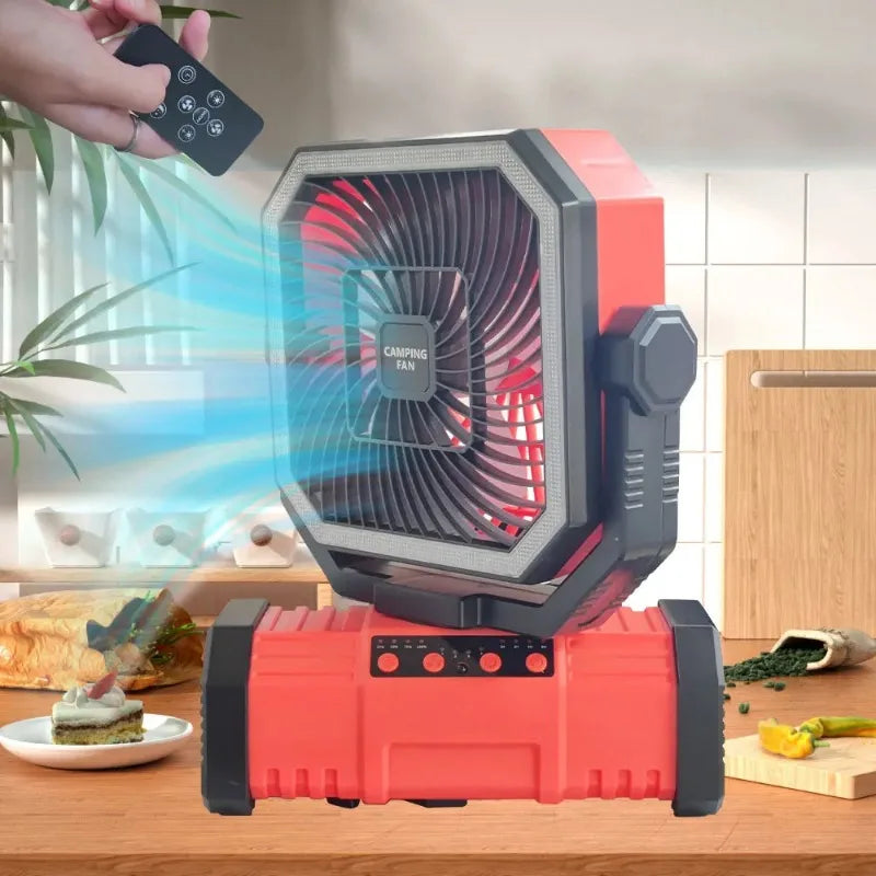 Camping Fan 20000mAh High-Capacity Battery LED