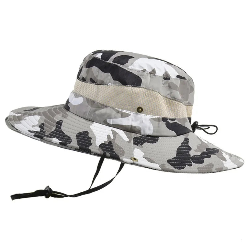 Men  Sun Hat Outdoor Traveling Fishing Hiking Hat Wide Brim