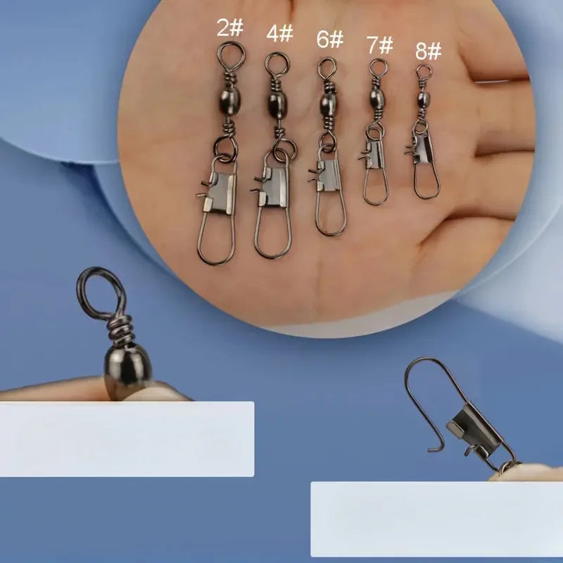 210pcs/set Fishing Swivels Snap