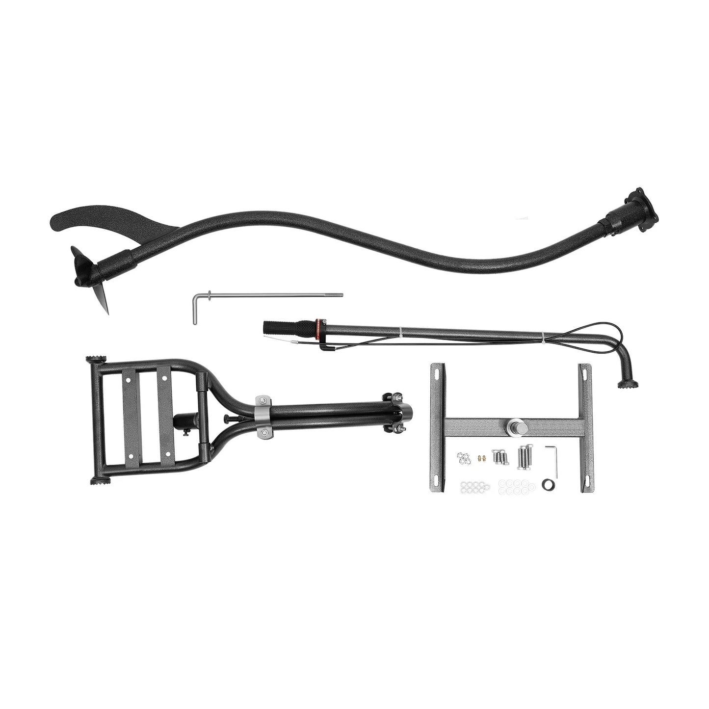 7.5HP 4 Stroke Outboard Motor, 212CC 4KW Heavy Duty Gasoline Fishing Boat Engine Manual Start TCI Air-Cooling System, 3600Rpm